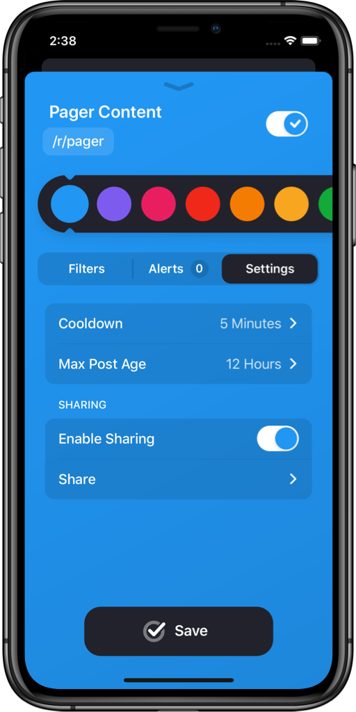 Pager screenshot