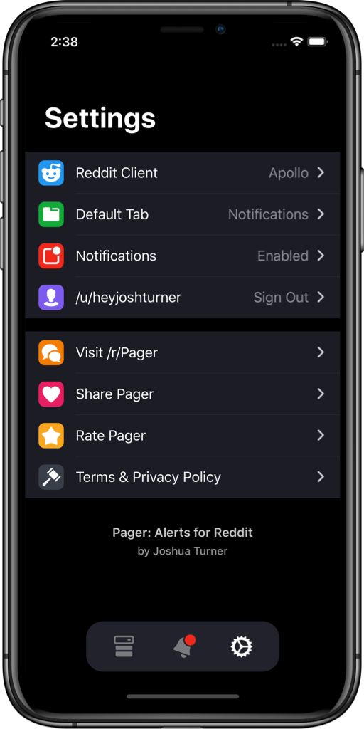 Pager screenshot